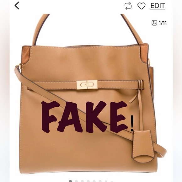 Tory Burch Handbags - Don't buy a FAKE Tory Burch Lee Radziwill Suede/Leather double bag!